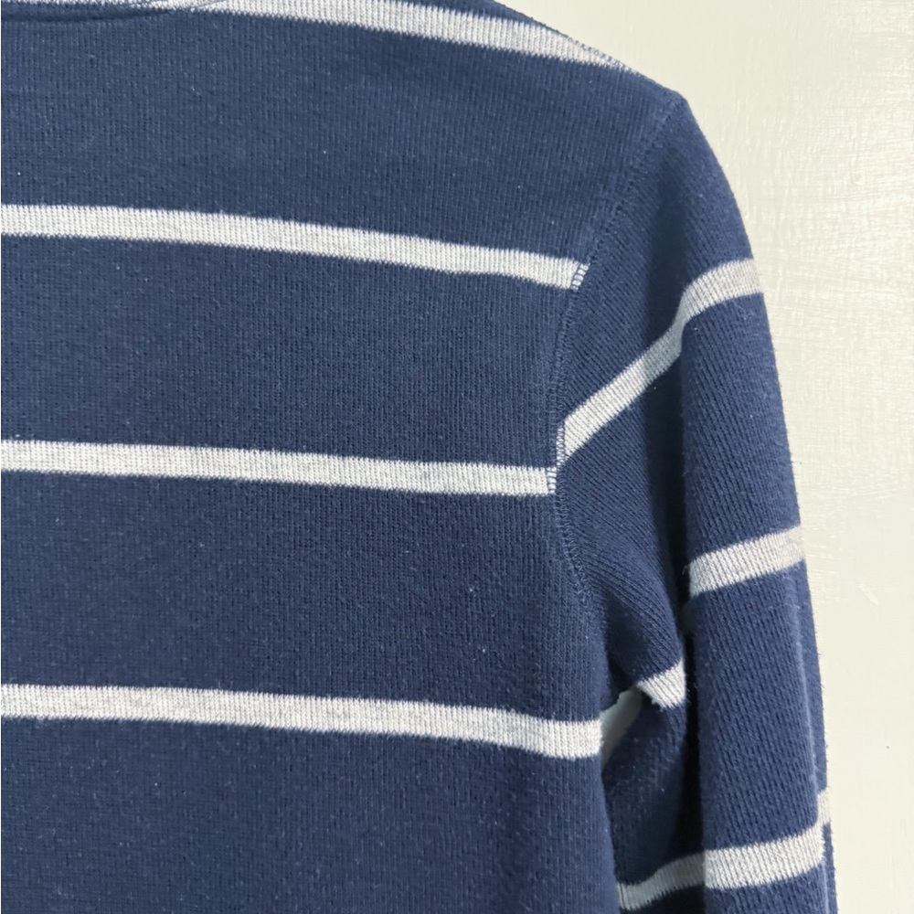 Old Navy Boys Striped Henley Shirt L 10-12 Navy Gray Cotton School Top - Picture 10 of 16